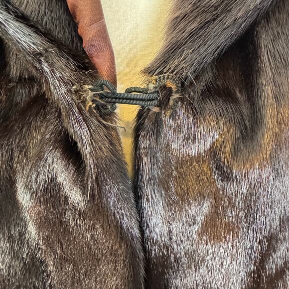 Morton’s Washington D.C. Vintage 1950s Brown Mink Fur Swing Cape Jacket M - Picture 4 of 9